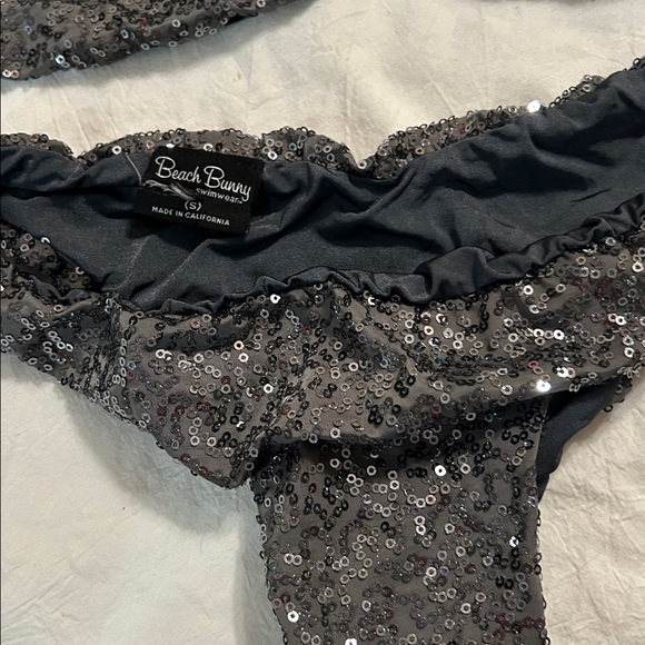Beach Bunny dark gray sparkle bikini size S - Picture 2 of 5